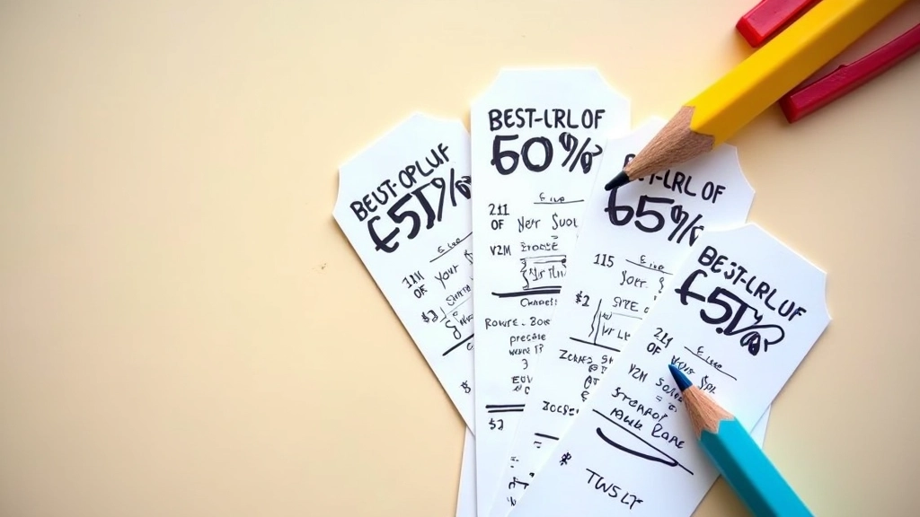 Shopping receipt with sale tags showing discounts on school items